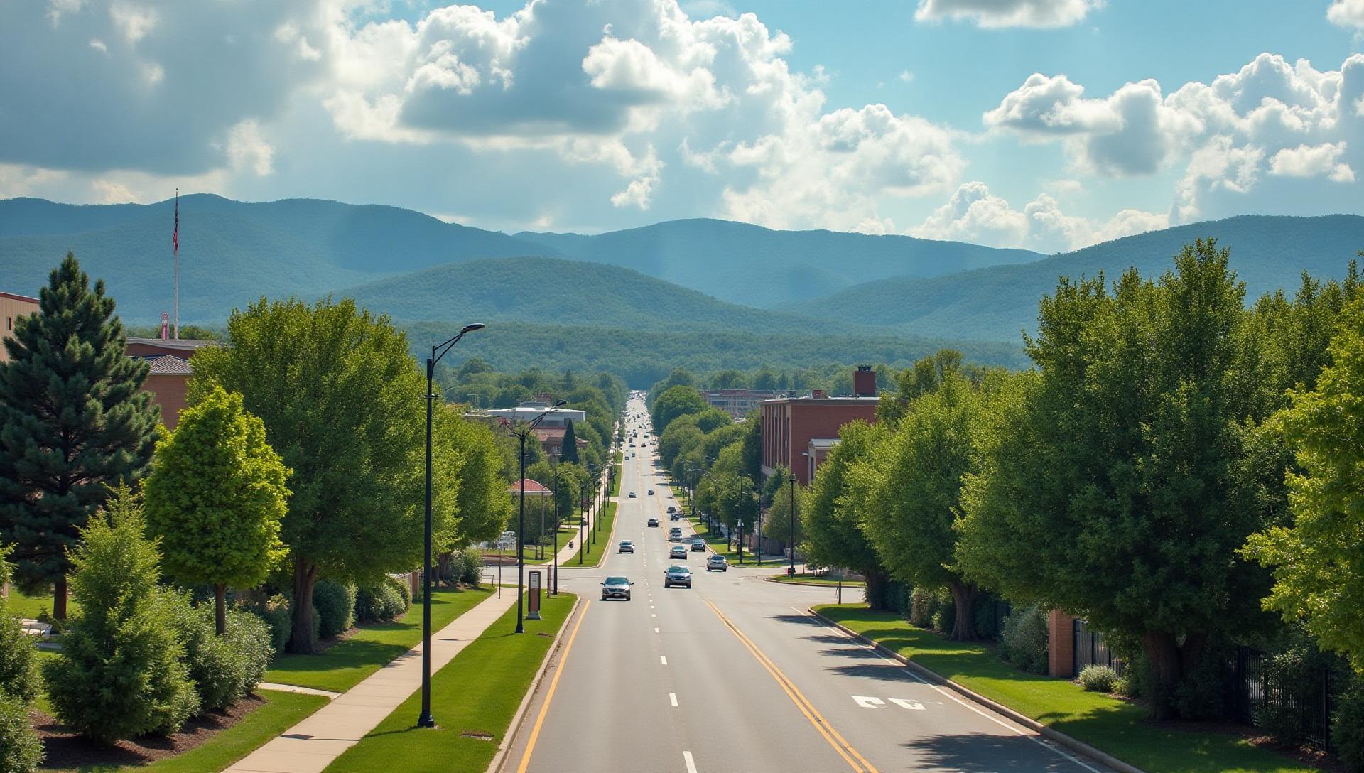 Downtown Branson Missouri skyline and community - local dumpster rental service area